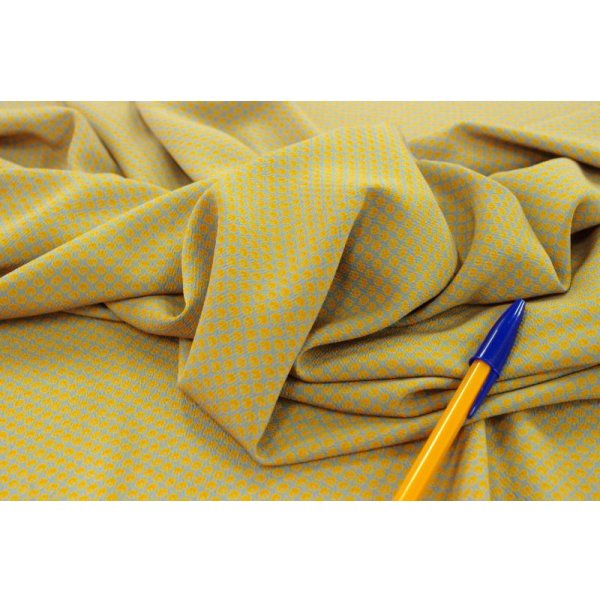 画像7: 112cm巾2.4ｍ　ビンテージクロスみかん畑のチリメン　グレー×イエロー