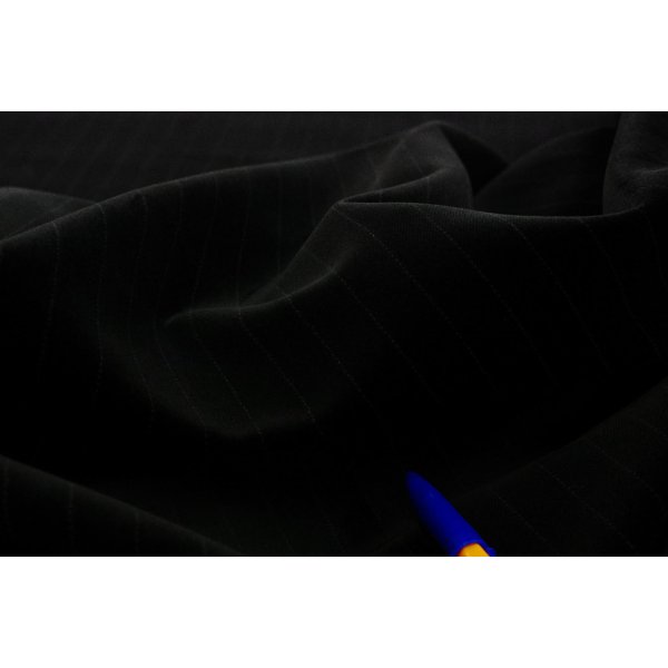 画像1: 135ｃｍ巾コットンベルベット　ピンストライプ　漆黒ブラック
