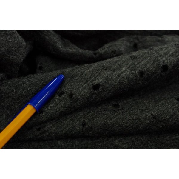 画像2: Full of holes Knit  154ｃｍ巾ウール天竺ニット　ホールアンドホール　チャコールグレー