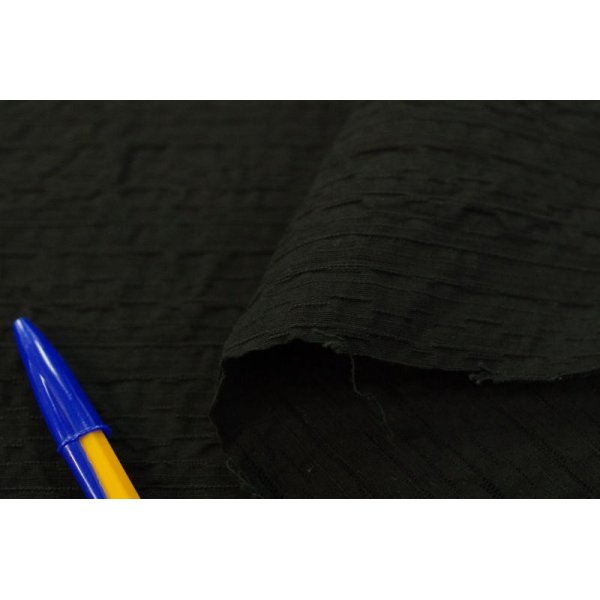 画像1: コットン変わり織りシャンタン　漆黒ブラック