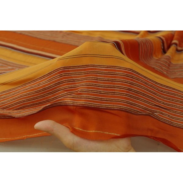 画像2: シルクサテンプリント　イタリア製　スカーレット×オレンジ