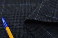 146ｃｍ巾✕2.0ｍ　国産ウールモッサー　先染めチェック　ネイビー✕ブラック