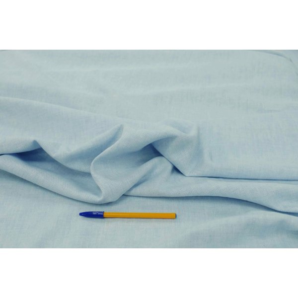 画像5: 138ｃｍ巾：リネンオックスフォードキャンバス　ホワイト×ブルー