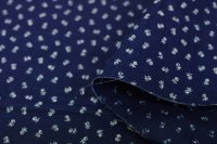 リネンインディゴ：ハンド抜染プリント　