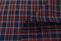114cm巾2.6ｍ　コットンタイプライター　小柄タータン　ネイビー