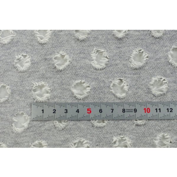 画像2: Full of holes Knit　コットン裏毛ニット　杢グレー