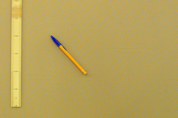 画像3: 112cm巾2.4ｍ　ビンテージクロスみかん畑のチリメン　グレー×イエロー (3)