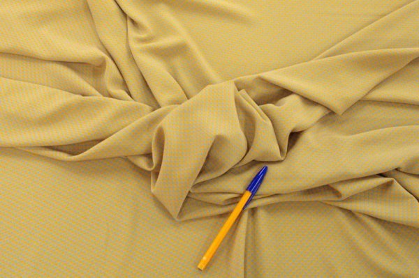 画像6: 112cm巾2.4ｍ　ビンテージクロスみかん畑のチリメン　グレー×イエロー (6)