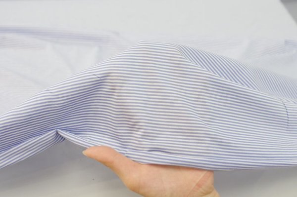 画像5: 140cm巾2.0m 60番手シルケット先染めボーダー天竺 ブルー (5)