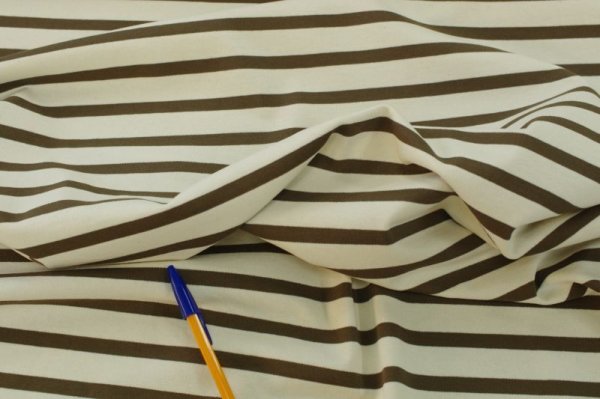 画像3: 155cm巾2.0ｍ　20番手双糸　デラヴェボーダー天竺ニット　アイボリーXチョコブラウン (3)