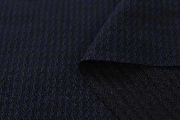 画像1: 124cm巾2.0m コットンポリエステルジャガードニット navyxblack (1)
